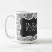 grijze Damask; Chalkboardblik Koffiemok (Links)