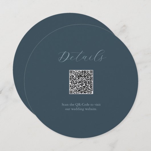 Grijze Details QR code Kaart Stapelbare Uitnodigin (Voorkant / Achterkant)