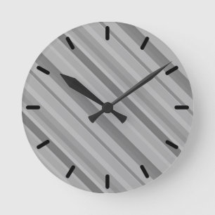 Grijze diagonale strepen ronde klok