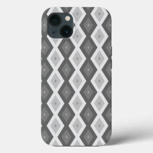 Grijze diamantpatroon Hoesje-Mate iPhone ca 13 Hoesje
