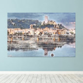 Grijze doek canvas afdruk (Insitu (Houten vloer))