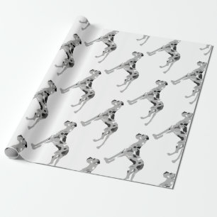Grijze Doggensilhouette Cadeaupapier