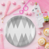 Grijze driehoeken papieren bordje (Feest)