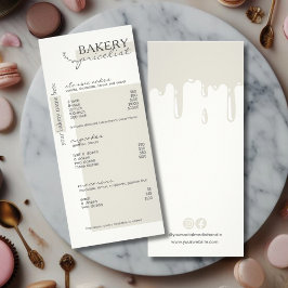 Grijze Drip Menu Bakkerij prijslijst