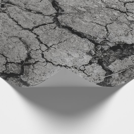 Grijze droge grond, droge stof cadeaupapier (Hoek)