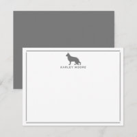 Grijze Duitse Herdershond Moderne Rand Briefpapier