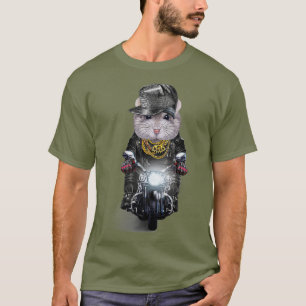 Grijze dwerg hamster dragen Hip Hop Pet Riding T-shirt