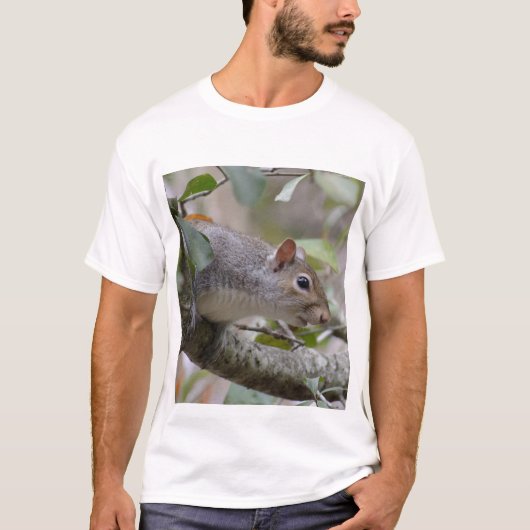 Grijze eekhoorn Let op T-shirt (Voorkant)