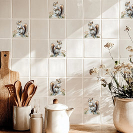 Grijze eekhoorn tegeltje