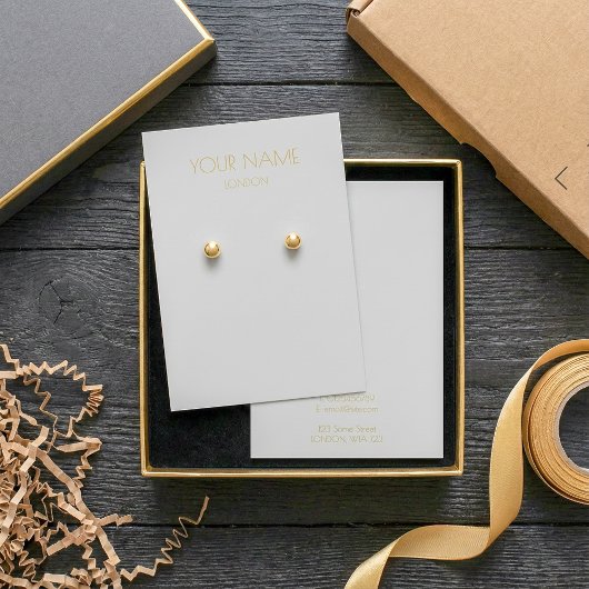 Grijze eenvoudige oorbel display kaart