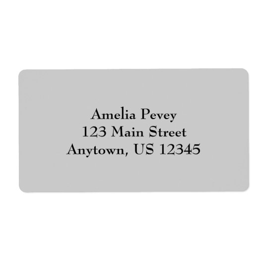Grijze, eenvoudige verzendlabels etiket (Voorkant)