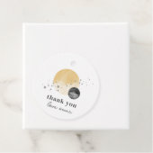 Grijze eerste reis rond de zon bedankjes labels (In situ)