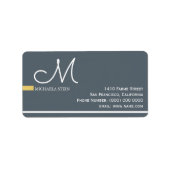 grijze elegant monogrammen etiket (Voorkant)