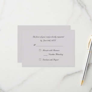 Grijze Elegante Feest Antwoord RSVP Uitnodigingska