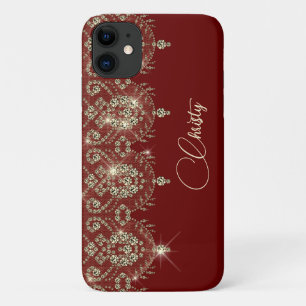 Grijze elegante glans van Bourgogne iPhone 11 Hoesje