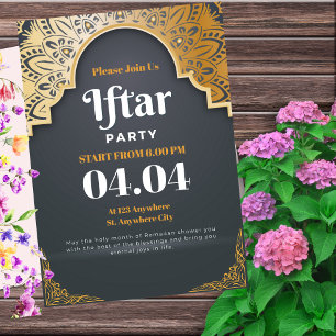 Grijze Elegante Ramadhan Iftar Feest Uitnodiging