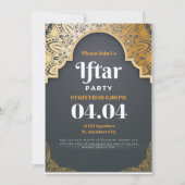 Grijze Elegante Ramadhan Iftar Feest Uitnodiging (Voorkant)