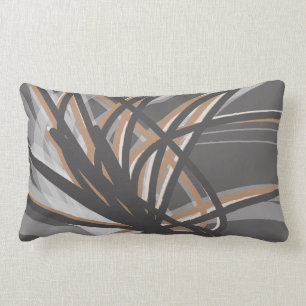 Grijze en Abstracte Tan Artistic Ribbons Kussen