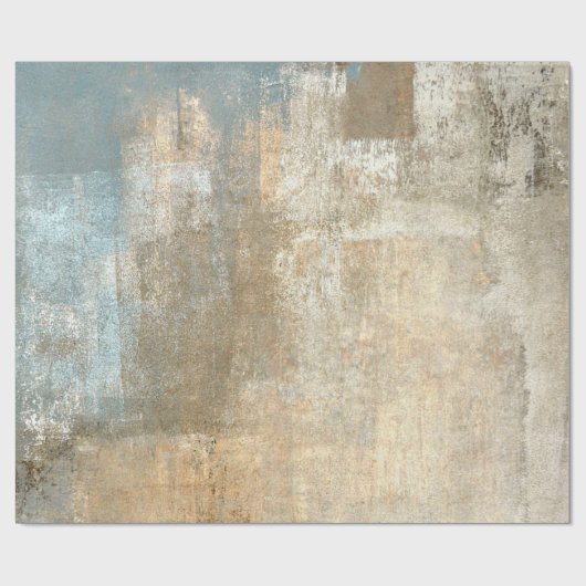 Grijze en beige Abstracte kunst Schildingegrepen a Cadeaupapier (Vlak)