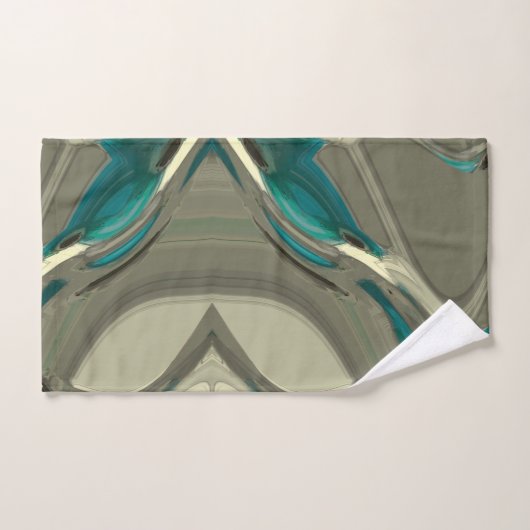 Grijze en blauwe Abstracte kunst Bad Handdoek (Handdoek)