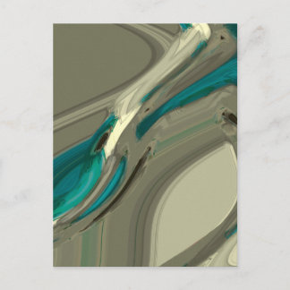 Grijze en blauwe Abstracte kunst Briefkaart