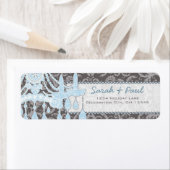 Grijze en blauwe luchters Terugzendadres label (Insitu)