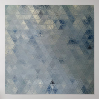 Grijze en blauwe mozaïekkieuwtegels poster