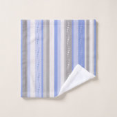 Grijze en blauwe strepen bad handdoek (Wasdoekje)