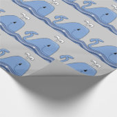 Grijze en blauwe vinvis cadeaupapier (Hoek)