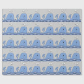 Grijze en blauwe vinvis cadeaupapier (Vlak)