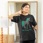 Grijze en Blauwgroen Unicorn Aangepast T-shirt