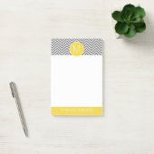 Grijze en gele Chevrons met aangepast monogram Post-it® Notes (Kantoor)
