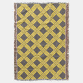 Grijze en Gele Plaid Gooi Deken (Voorkant Verticaal)