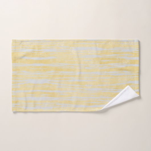 Grijze en gele strips bad handdoek (Handdoek)