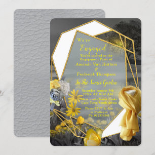 Grijze en gele tulpen met zonsondergang kaart