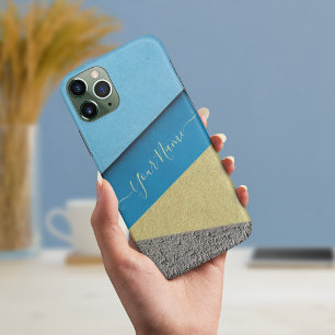 Grijze en gele wandtelefoons iPhone 11 hoesje