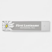 Grijze en gele Whimsical Daisy Custom Text Deurbordje (Voorkant)
