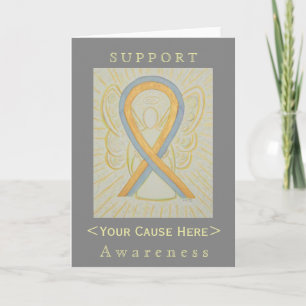 Grijze en Gold Awareness Ribbon-kaart Kaart