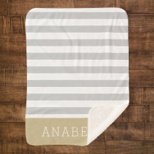 Grijze en Gouden Strepen Monogram | Bewerkbare Kle
