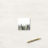 Grijze en groene Evergreen Trees Elegant en Rustic Post-it® Notes (Op bureau)