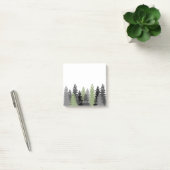 Grijze en groene Evergreen Trees Elegant en Rustic Post-it® Notes (Kantoor)
