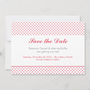 grijze en koraalpolka stip , behalve de datum save the date