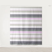 Grijze en roze verticale strepen. wandkleed (Voorkant)