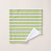 Grijze en statische groene strepen van kalk bad handdoek (Wasdoekje)