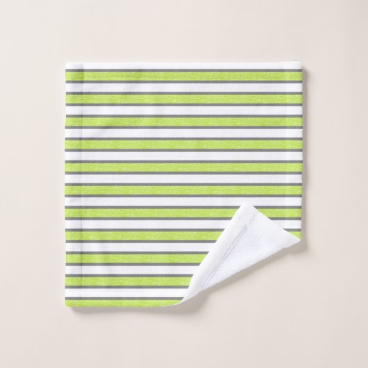 Grijze en statische groene strepen van kalk bad handdoek (Wasdoekje)