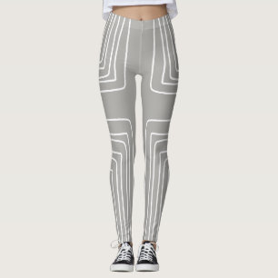 Grijze en witte Afrikaanse lijnen Leggings