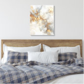 Grijze en witte alcohol inkt canvas afdruk (Insitu (Slaapkamer))
