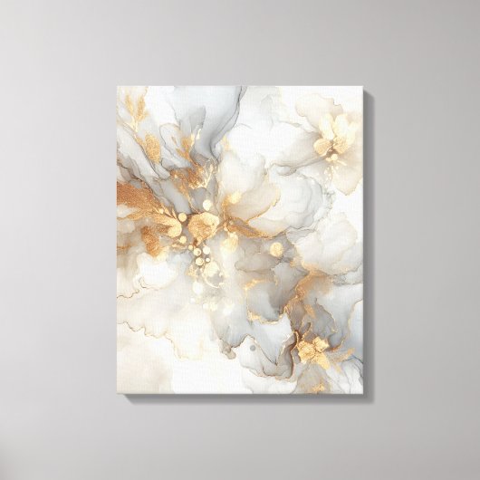 Grijze en witte alcohol inkt canvas afdruk (Voorkant)