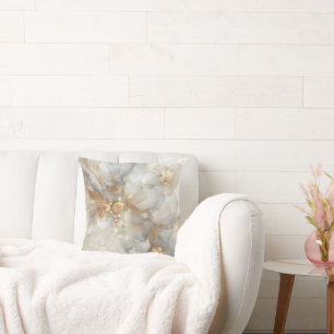 Grijze en witte alcohol inkt kussen