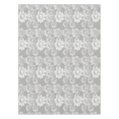 Grijze en Witte Bloemen Fantasy Tafeldoek Tafelkleed (Voorkant)